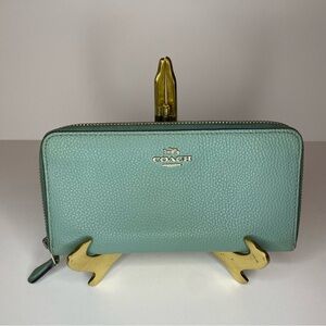 Coach Women's Aqua Leather Wallet